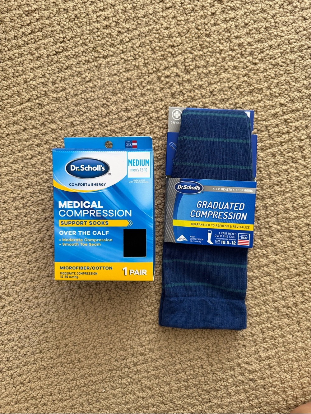 Dr. Scholls Medical Compression Support Socks Over the Calf NEW (Men’s 7.5-12)